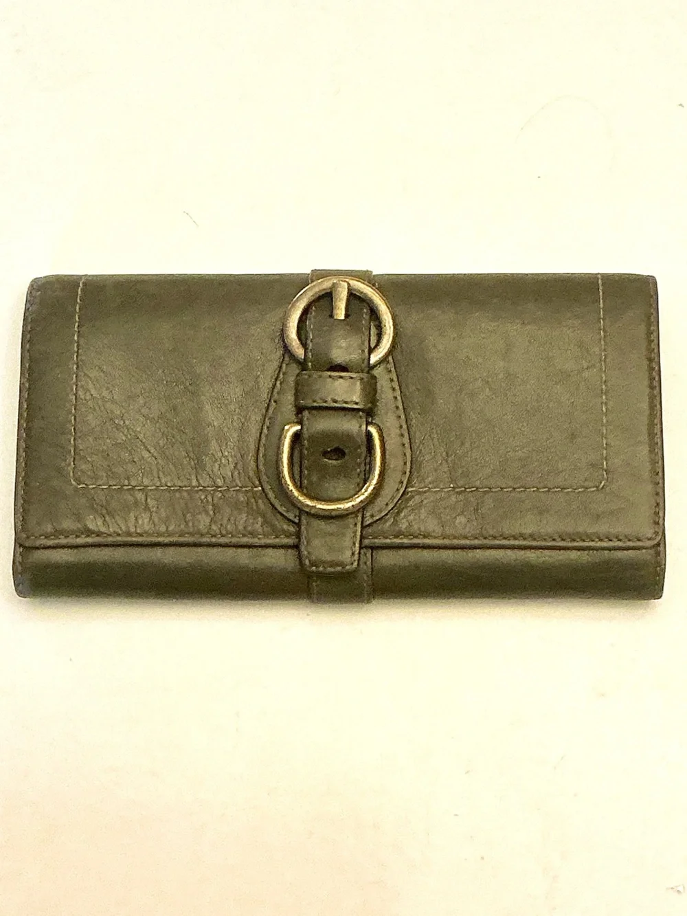 Coach Tri-Fold Wallet Retro Garcia Legacy Olive Green Leather